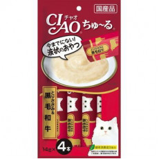 Ciao 貓貓零食肉泥條【雞肉、黑毛和牛醬】（14g X 4ps) 56g