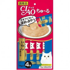 Ciao 貓貓零食肉泥條【沙丁魚、吞拿魚醬】（14g X 4ps) 56g