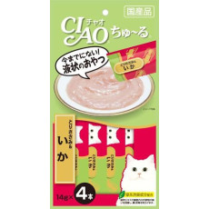 Ciao 貓貓零食肉泥條【雞肉、魷魚醬】（14g X 4ps) 56g