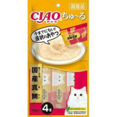 Ciao 貓貓零食肉泥條【吞拿魚、真鯛醬】（14g X 4ps) 56g