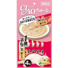 Ciao 貓貓零食肉泥條【吞拿魚醬】（14g X 4ps) 56g【1歲幼貓用 】