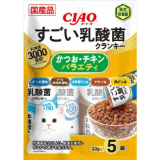 Ciao 勁量乳酚菌夾心餅乾【鰹魚+雞肉混合味】（22g X 5袋) 110g - 橙