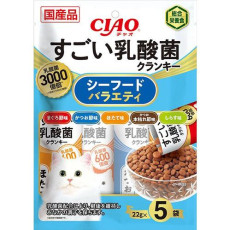 Ciao 勁量乳酚菌夾心餅乾【混合海鮮味】（22g X 5袋) 110g - 淺藍