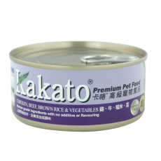 KAKATO 卡格 -【雞、牛、糙米、菜】 (貓狗食用) 罐頭 70g