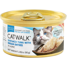CATWALK 貓主食罐頭【鰹吞拿魚+鯛魚】 80g (藍)