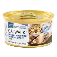 CATWALK 貓主食罐頭【鰹吞拿魚+鯖魚】80g (深藍)
