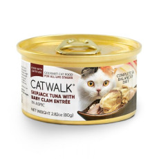 CATWALK 貓主食罐頭【鰹吞拿魚+蜆肉】80g (深啡)