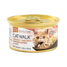CATWALK 貓主食罐頭【鰹吞拿魚+雞肉】80g (橙)