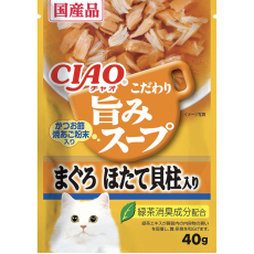 INABA CIAO【滋味湯軟包系列】- 吞拿魚+帶子味 40g