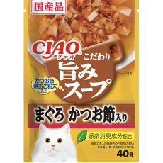 INABA CIAO【滋味湯軟包系列】- 吞拿魚+木魚片味 40g