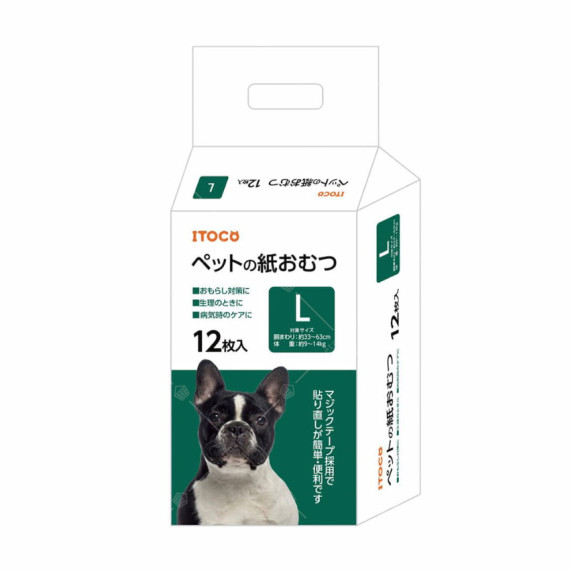 ITOCO 寵物紙尿片 L (33-63 CM 或 9~14 Kg) 12片