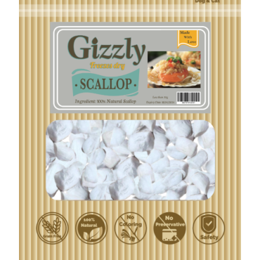 Gizzly -優質鮮肉脫水原粒扇貝 +/-35g