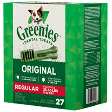 Greenies - 狗狗專用 27枝裝 迷你潔齒骨（Regular 25-50LBS) 盒裝