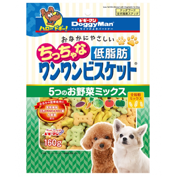 DoggyMan 餅乾綠黄色野菜低脂狗狗零食 160g